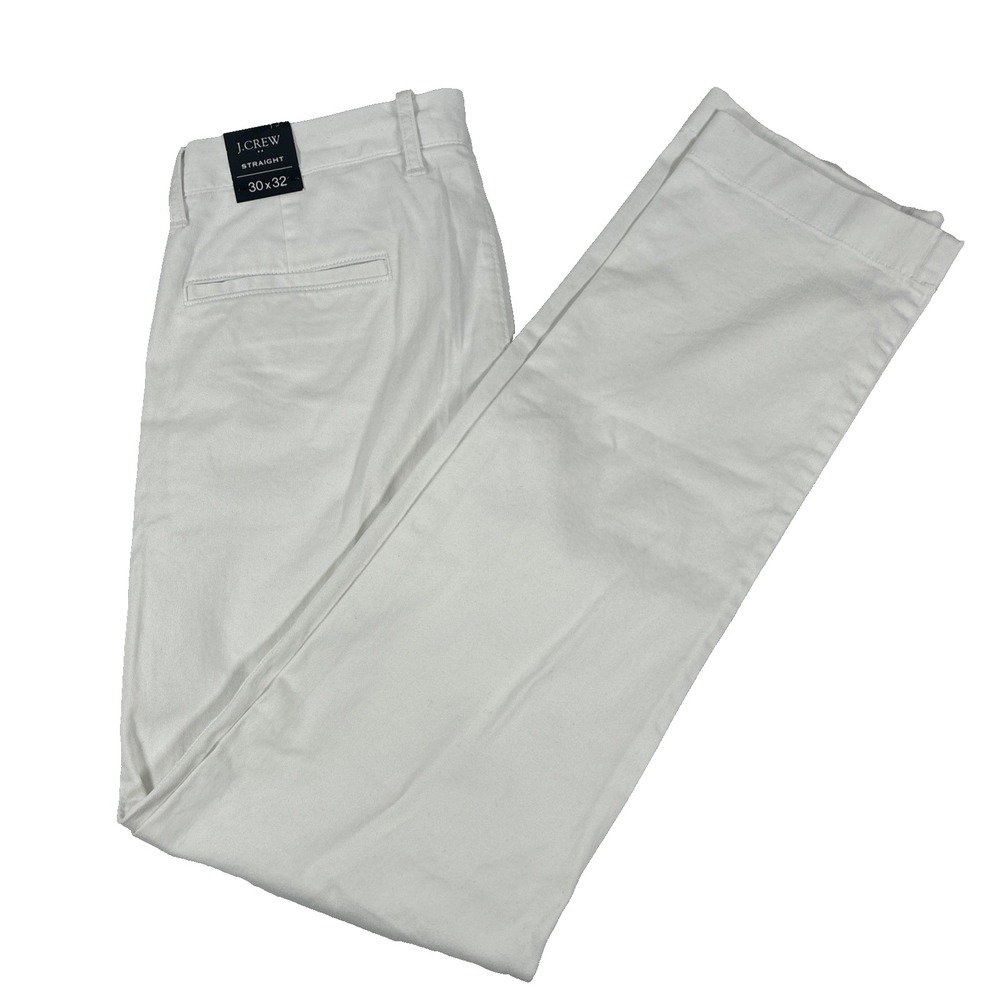 New Mens J. Crew Straight Flex Chino Pants Size 30x32 NWT White